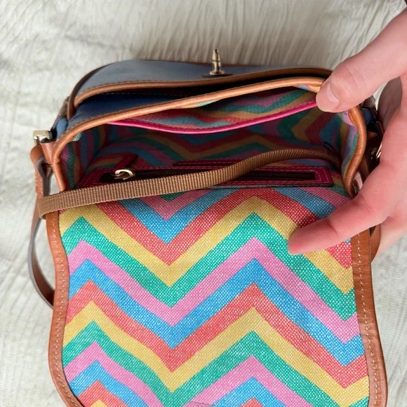 Dooney & Bourke Blue Crossbody Leather Bag - Picture 4 of 6